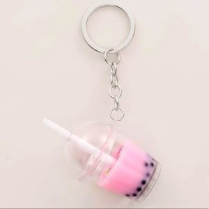 NEW! Boba Tea🧋Keychain 🎒👜 Bag Charm, Pink ~ 🎁🧋